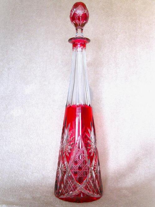 Prachtige rode karaf Val Saint Lambert., Antiek en Kunst, Antiek | Glaswerk en Kristal, Ophalen