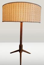 Vintage teakhout tafellamp tripod denemarken, Huis en Inrichting, Lampen | Tafellampen, Gebruikt, Ophalen of Verzenden, Hout