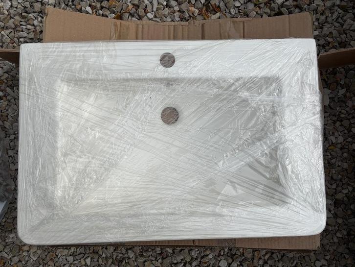 2 rechthoekige wasbakken 65 x 42 cm — nieuw verpakt, Huis en Inrichting, Badkamer | Badkamermeubels, Nieuw, Wasbak of Wastafel