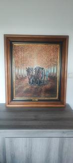 Peinture à l'huile sur toile de J. Borrezee+certificat, Antiquités & Art, Enlèvement ou Envoi