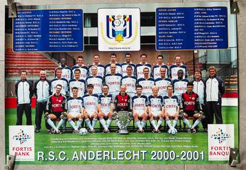  Affiche du RSC Anderlecht 2000-2001 en excellent état