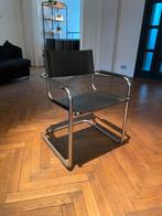 Zwart lederen design stoelen - 6x, Huis en Inrichting, Stoelen, Vijf, Zes of meer stoelen, Gebruikt, Metaal, Ophalen of Verzenden
