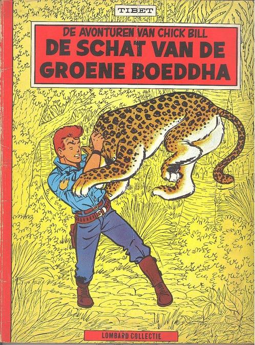 Chick Bill - De schat van de groene Boeddha - 1ste druk 1962, Boeken, Stripverhalen, Gelezen, Eén stripboek, Ophalen of Verzenden