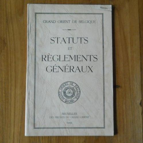 Statuts et Règlements généraux du Grand Orient de Belgique, Livres, Politique & Société, Enlèvement ou Envoi