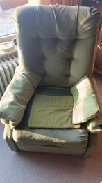 Relax zetel met groene stoffen bekleding, Ophalen, Gebruikt, Eenpersoons, Stof