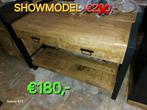 SHOWMODEL Sidetable mangohout, Ophalen, 100 tot 150 cm, Nieuw, Metaal