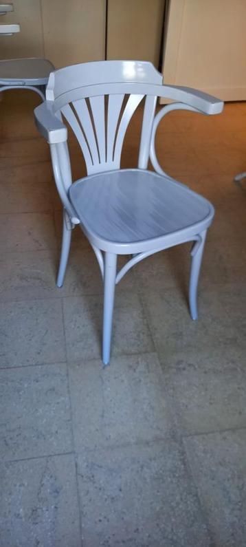 7 cafestoelen grijs gelakt, Huis en Inrichting, Ophalen, Gebruikt, Grijs, Vijf, Zes of meer stoelen