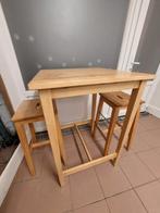 Hoge bistro tafel, bartafel met 2 krukken, Huis en Inrichting, Tafels | Statafels, Ophalen