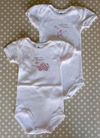Petit Bateau 2x body's met korte mouwen, maat 80/12M, Kinderen en Baby's, Nacht- of Onderkleding, Gebruikt, Meisje, Ophalen of Verzenden