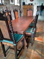 antieke eettafel met stoelen, Ophalen, Gebruikt, Spaanse stijl, 50 tot 100 cm
