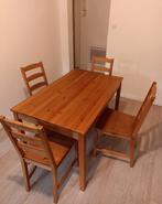 Table IKEA Pin massif + 4 chaises, Quatre personnes, Rustique / simple, 50 à 100 cm, 100 à 150 cm