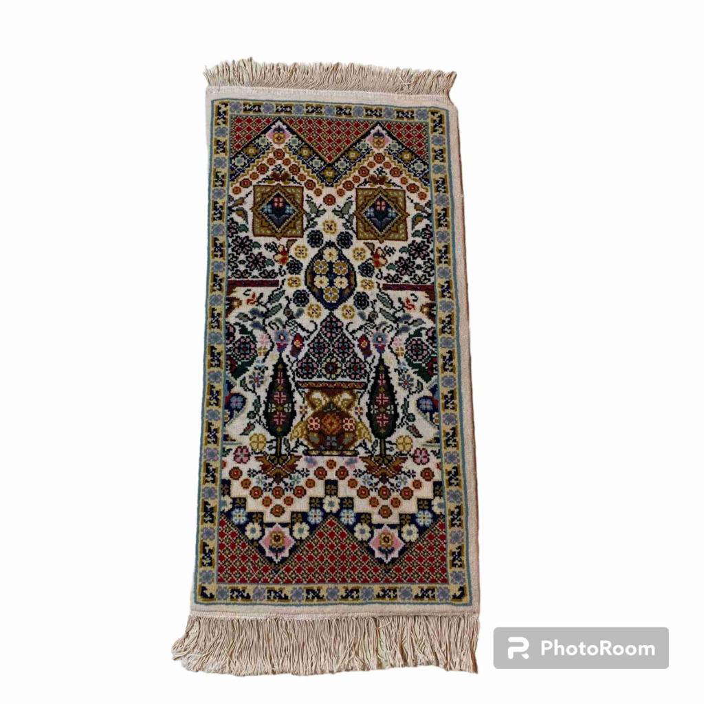 Vintage handgeknoopt kleurrijk tapijt 104/51, Ophalen of Verzenden