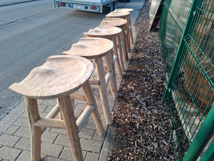 Echte TEAK houten krukken v binnen & buiten gebruik! TOPPER, Huis en Inrichting, Krukjes, Ophalen
