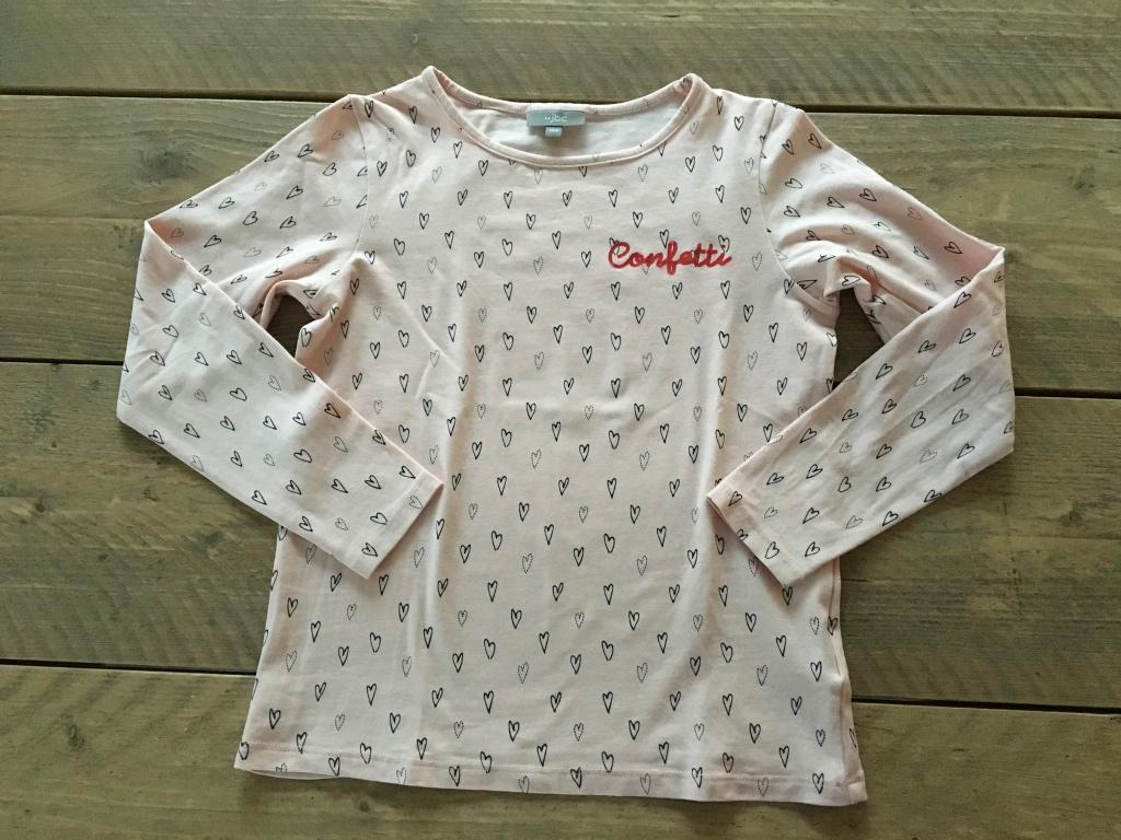 JBC, roze longsleeve hartjes 122 - 128, Kinderen en Baby's, Kinderkleding | Maat 122, Meisje, Shirt of Longsleeve, Ophalen of Verzenden