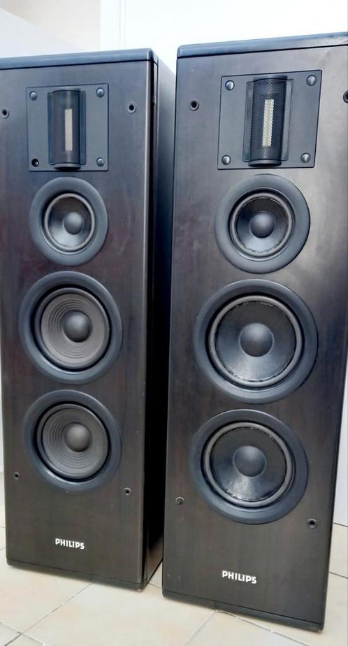 PHILIPS FB821. SUPER KWALITEITS SPEAKERS/ LUIDSPREKERS/BOXEN, Audio, Tv en Foto, Luidsprekerboxen, Gebruikt, Front, Rear of Stereo speakers