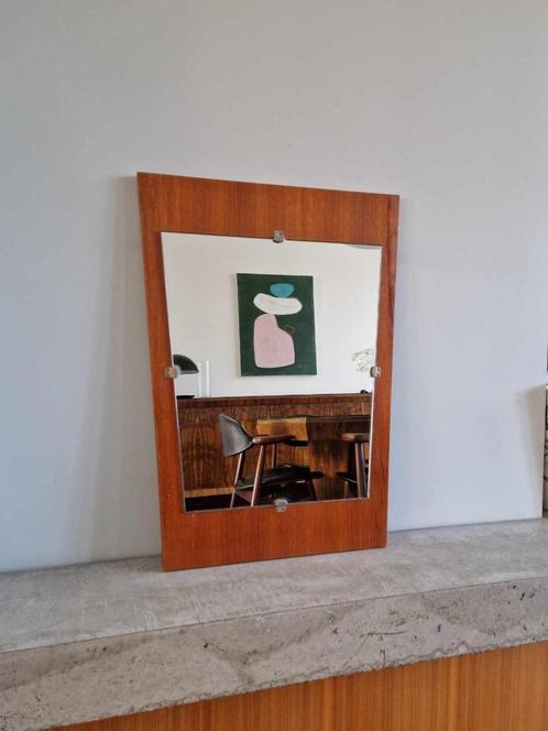 Vintage midcentury spiegel teak / retro, Maison & Meubles, Accessoires pour la Maison | Miroirs, Comme neuf, 50 à 75 cm, Moins de 100 cm