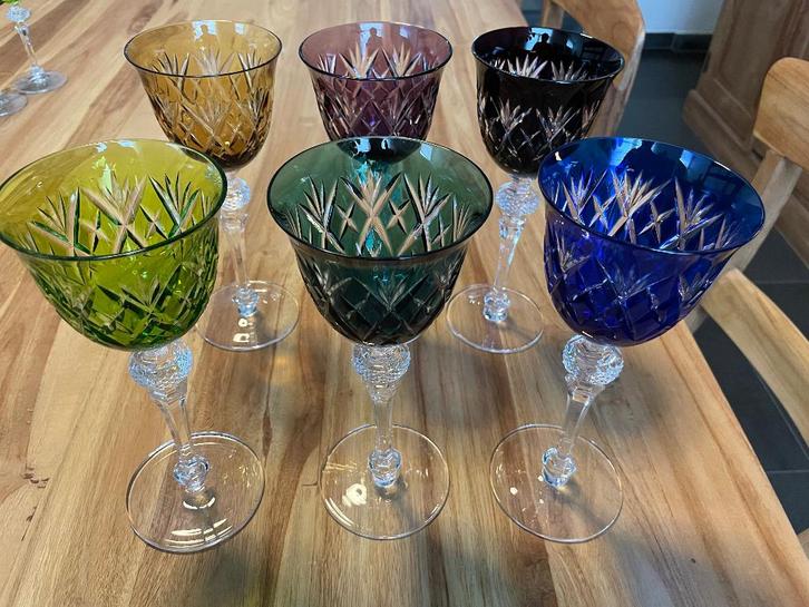 Set van 6 kristallen wijnglazen WMF cristal cabinet, Antiek en Kunst, Antiek | Glaswerk en Kristal, Ophalen