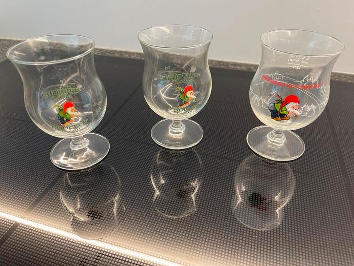 3 Chouffe degustatieglazen, Verzamelen, Glas en Drinkglazen, Zo goed als nieuw, Ophalen of Verzenden