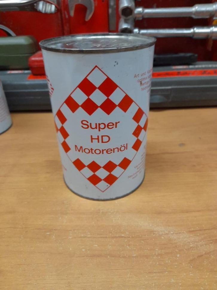 Oude volle oliekan Super HD Motorenol, Verzamelen, Merken en Reclamevoorwerpen, Gebruikt, Overige typen, Verzenden