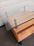 Salontafel met glazen blad, Huis en Inrichting, Tafels | Salontafels, Ophalen, Gebruikt, Glas