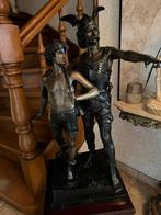 Grote bronzen beeld Ambiorix en zoon getekend, Antiek en Kunst, Ophalen