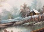 Olie schilderij op doek landschap, Antiek en Kunst, Ophalen of Verzenden