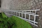 Aluminium ladder Petry 2x18 treden enkel afhalen, Doe-het-zelf en Bouw, Ladders en Trappen, Ophalen, Zo goed als nieuw, Ladder