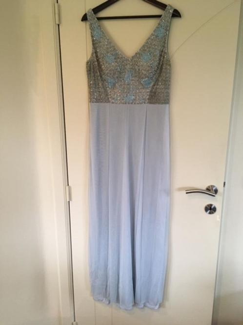 Suitekleed lichtblauw mt 42, Kleding | Dames, Gelegenheidskleding, Zo goed als nieuw, Galajurk, Maat 42/44 (L), Blauw, Ophalen of Verzenden