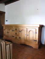 Massief eiken dressoirkast, Ophalen, Eikenhout, 200 cm of meer, Landelijk