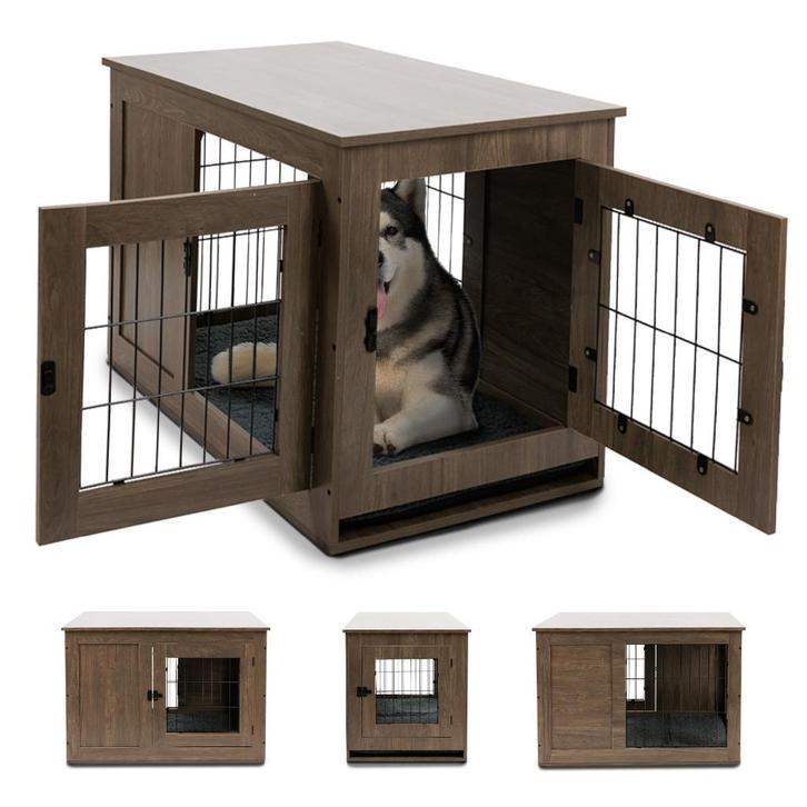 MaxxPet Houten Hondenbench 96x61x64cm, Dieren en Toebehoren, Hondenbenches, Nieuw, Ophalen of Verzenden
