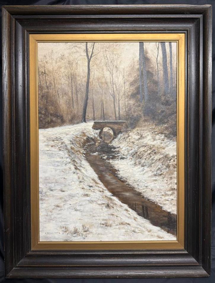 Winters landschap, Westerlo, Antiek en Kunst, Kunst | Schilderijen | Klassiek, Ophalen of Verzenden