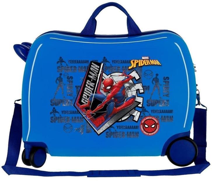 Spiderman ABS Ride-On Kinderkoffer - Gratis Verzending, Handtassen en Accessoires, Koffers, Nieuw, Hard kunststof, Minder dan 50 cm