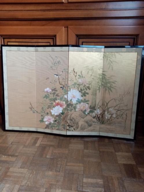 Japanse zeefschildering op zijde Seikichisanjin/Kyoto 70s, Antiek en Kunst, Antiek | Keramiek en Aardewerk, Ophalen