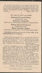 Slachtoffers dynamietfabriek Arendonk Antoon Otten/Alfons, Verzamelen, Ophalen of Verzenden