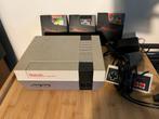 Originele Nintendo NES + 3-spellen, 2 spelers, Ophalen of Verzenden, Gebruikt