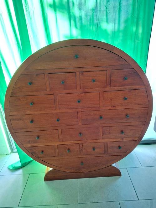Ronde teak apothekers kast vintage, Huis en Inrichting, Kasten | Dressoirs, Zo goed als nieuw, Ophalen