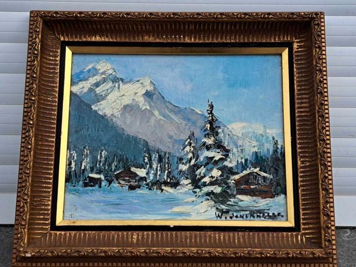 huile sur toile paysage enneige signe Walter Jonckheere, Antiquités & Art, Art | Peinture | Classique, Enlèvement ou Envoi