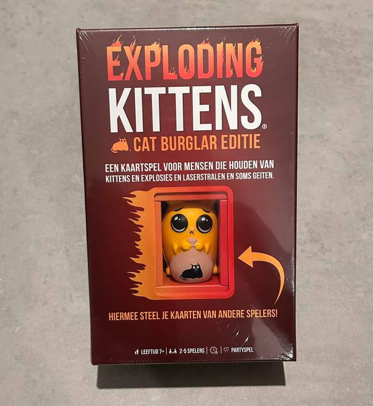 Exploding Kittens - Cat Burglar Editie, Hobby en Vrije tijd, Gezelschapsspellen | Bordspellen, Nieuw, Een of twee spelers, Drie of vier spelers