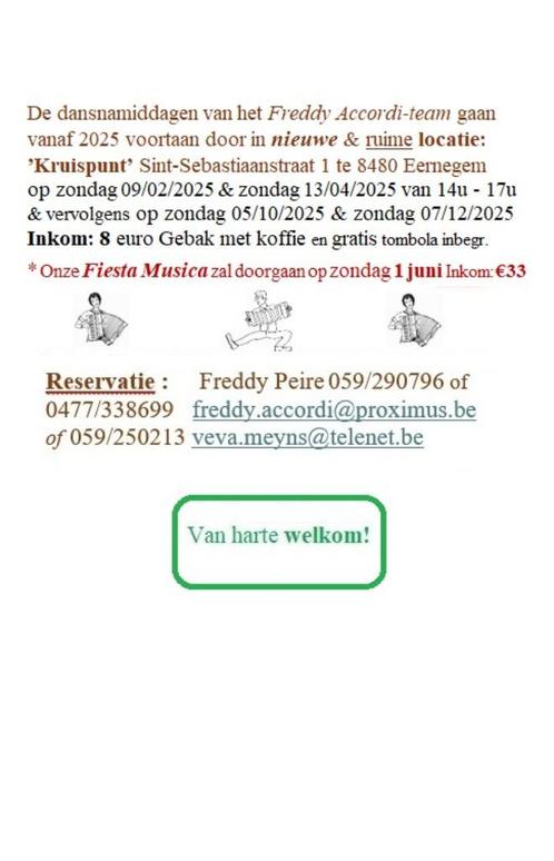 Gratis info en folder Dansnamiddagen te verkrijgen., Hobby en Vrije tijd, Overige Hobby en Vrije tijd, Nieuw, Ophalen