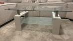 Moderne salontafel met glazen blad, Huis en Inrichting, Tafels | Salontafels, Ophalen, Zo goed als nieuw
