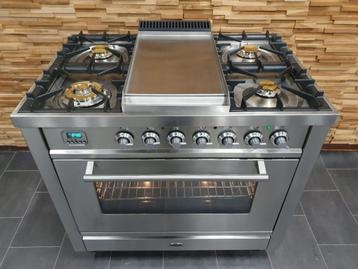 🔥Luxe Boretti Fornuis 90cm RVS  Frytop 1 elektrische oven beschikbaar voor biedingen