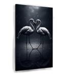 Flamingos zwart wit canvas 60x90cm - 18mm., Antiek en Kunst, Kunst | Schilderijen | Modern, Verzenden