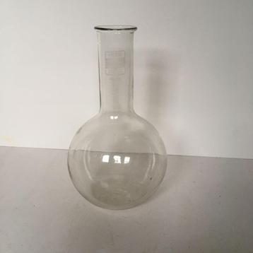 Pyrex platbodemkolf, zonder slijpstuk beschikbaar voor biedingen