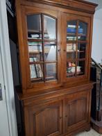 vitrine bibliothèque merisier massif Louis Philippe 2 corps, Ophalen, 100 tot 150 cm, 200 cm of meer, Kersenhout