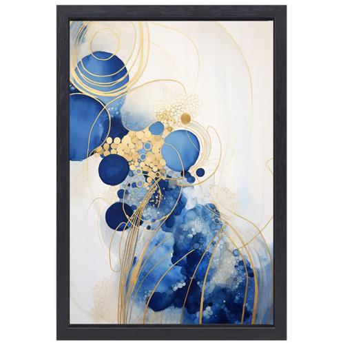 Toile Blue Depths with Gold Accents + cadre de cuisson 50x70, Maison & Meubles, Accessoires pour la Maison | Peintures, Dessins & Photos