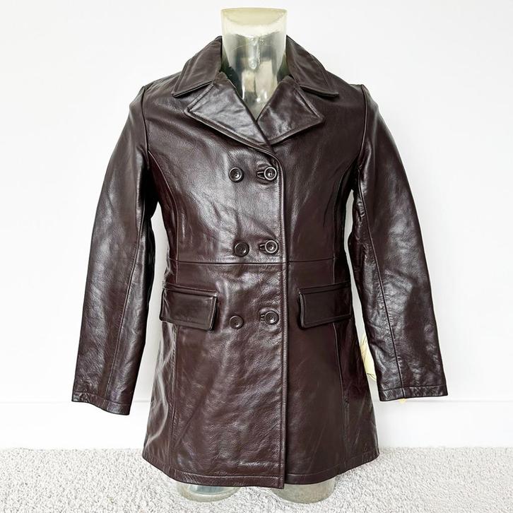 Zeer Mooie Leren Heren Chriss Jas (S) € 95,-, Kleding | Heren, Jassen | Winter, Nieuw, Maat 46 (S) of kleiner, Bruin, Verzenden