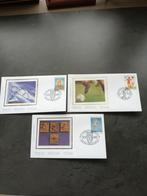 3 FDC met zijde Olympische  winterspelen spelen, Postzegels en Munten, Postzegels | Europa | België, Ophalen of Verzenden, Gestempeld