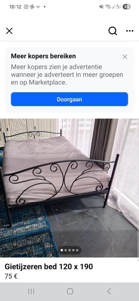 Bed Gietijzer 120 x 190, Antiek en Kunst, Antiek | Meubels | Bedden, Ophalen