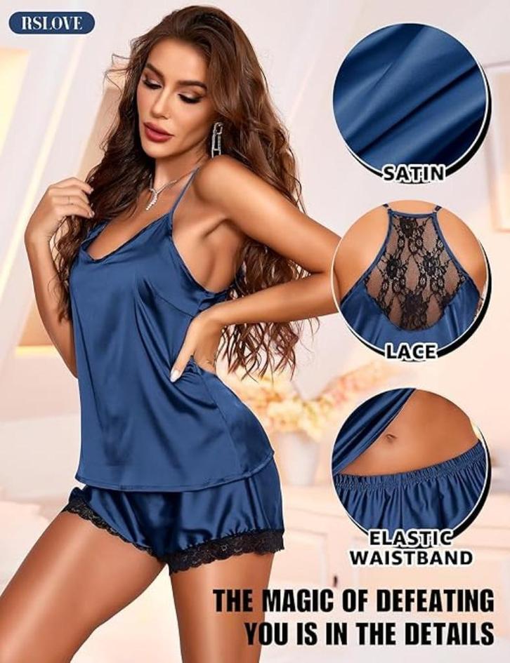 Korte satijnen pyjama voor dames | Nieuw, Kleding | Dames, Pyjama's, Nieuw, Verzenden