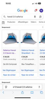 Gebruiksvriendelijke strandtent, safarica Hawaii 2.0, Caravans en Kamperen, Tenten, Ophalen, Zo goed als nieuw